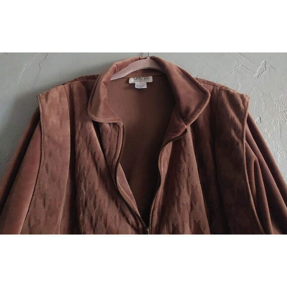 Vintage Sweater Jacket Women Size S, ADILFO SPORT ,velvet, 19 Inch Of Armp To... - Picture 9 of 11